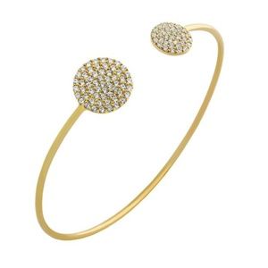 GOLD PLATED 925 Sterling Silver  CZ  BANGLE